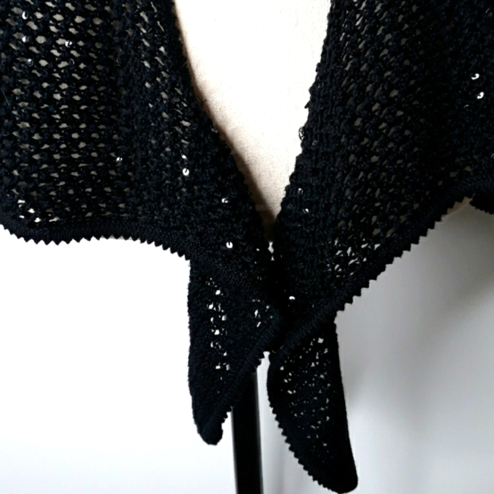 Jones New York  Black Crochet Sweater Vest - Picture 4 of 6
